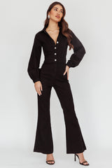 Emilio Long Sleeve Jumpsuit Denim Black