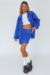 Back Row Oversized Pocket Jacket Blue