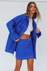 Back Row Oversized Pocket Jacket Blue