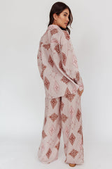 Alex Motif Elastic Wide Leg Pants Mocha