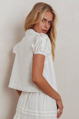 Danessa Tie Front Top White