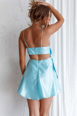 Annah Bow Accent Mini Dress Mint