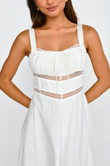 Kasiah Lace Trim Maxi Dress White