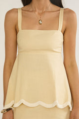 Marcelline Square Neckline Top Apricot