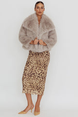 Copenhagen Oversized Lapel Fur Jacket Cream