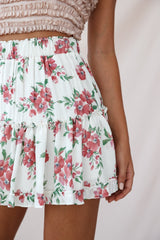 Alexi Floral Mini Skirt White